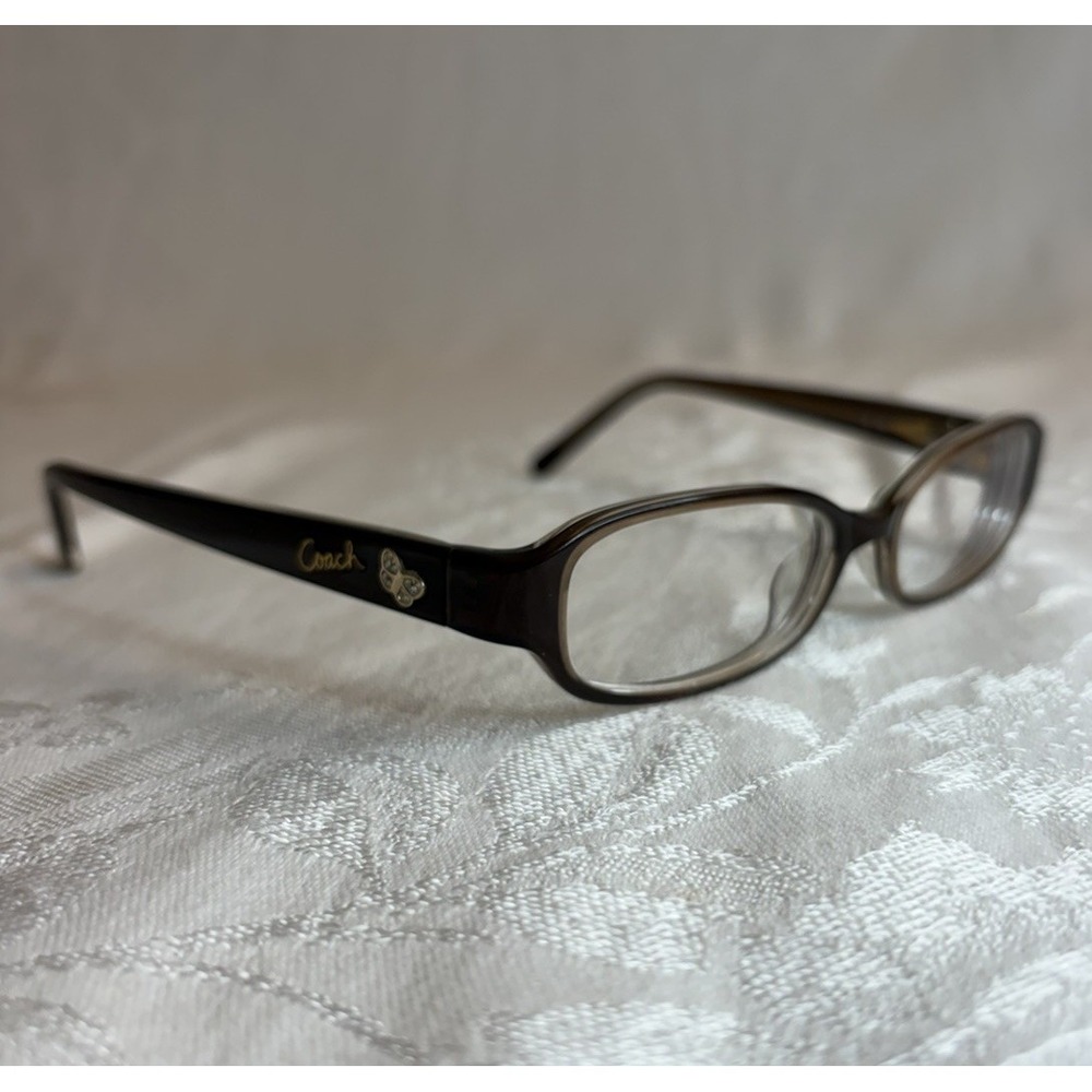 Coach Davina 2035 Eyeglasses with Crystal Butterfly Detail Brown FRAMES ONLY
